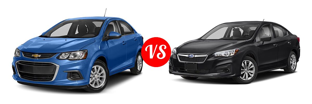 2019 Chevrolet Sonic Sedan LS / LT / Premier vs. 2019 Subaru Impreza Sedan 2.0i 4-door CVT / 2.0i 4-door Manual / Premium - Front Left Comparison