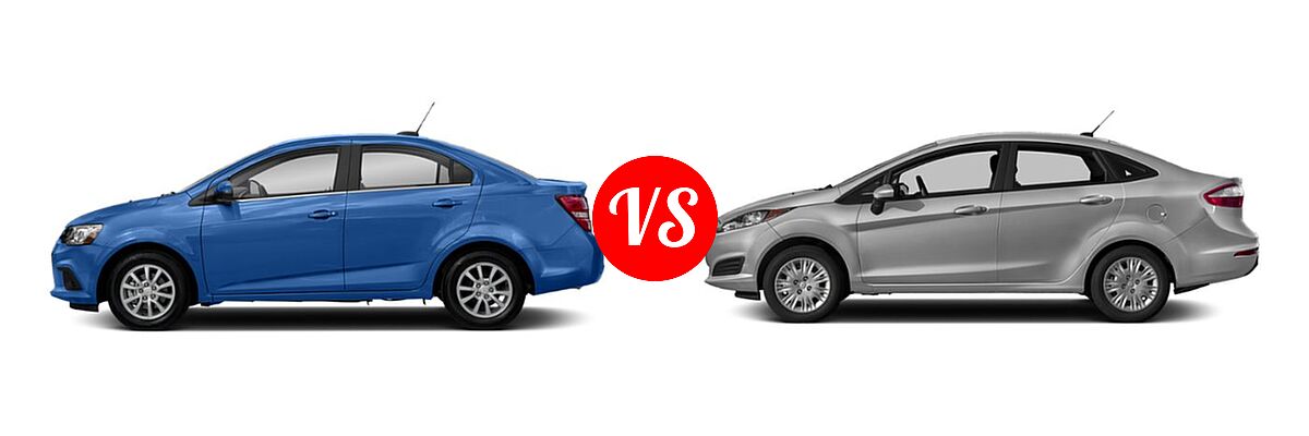 2019 Chevrolet Sonic Sedan LS / LT / Premier vs. 2019 Ford Fiesta Sedan S / SE - Side Comparison