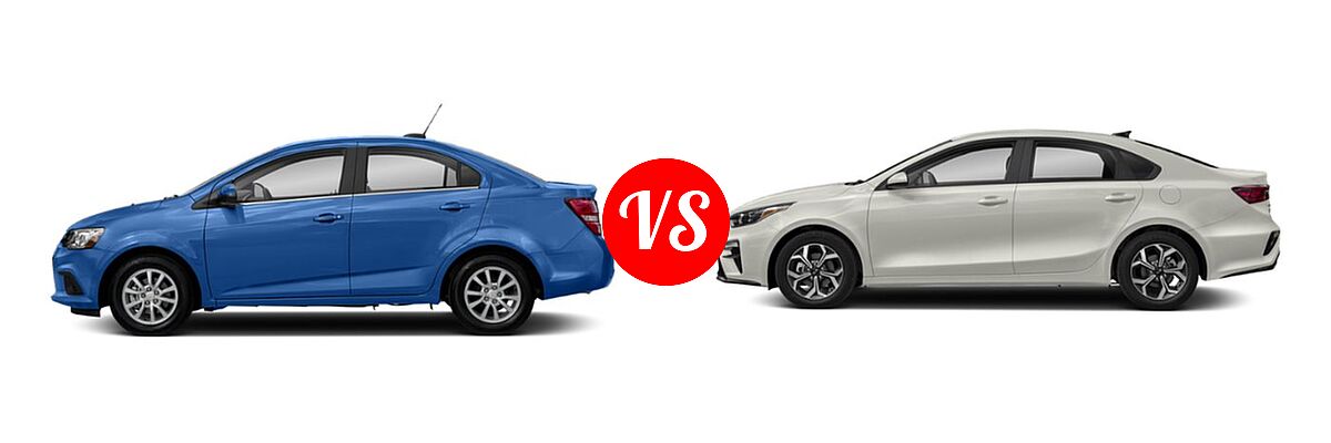 2019 Chevrolet Sonic Sedan LS / LT / Premier vs. 2019 Kia Forte Sedan EX / FE / LX / S - Side Comparison