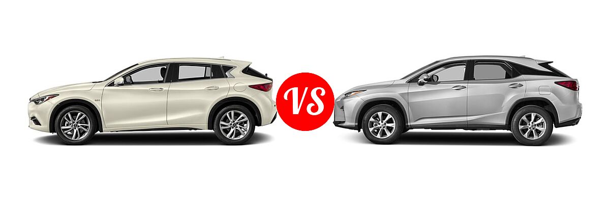 2017 Infiniti QX30 SUV FWD / Luxury / Premium / Sport vs. 2017 Lexus RX 350 SUV RX 350 - Side Comparison