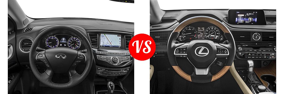 2017 Infiniti QX60 SUV AWD / FWD vs. 2017 Lexus RX 350 SUV RX 350 - Dashboard Comparison