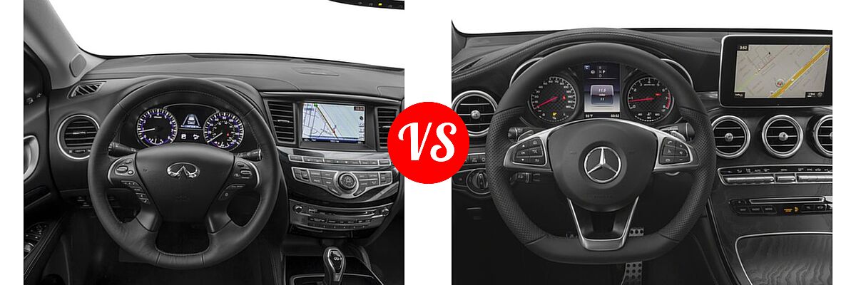 2017 Infiniti QX60 SUV AWD / FWD vs. 2017 Mercedes-Benz GLC-Class Coupe AMG GLC 43 SUV AMG GLC 43 - Dashboard Comparison