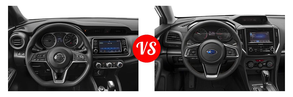 2020 Nissan Kicks SUV S / SV vs. 2020 Subaru Crosstrek SUV CVT / Limited / Manual / Premium - Dashboard Comparison