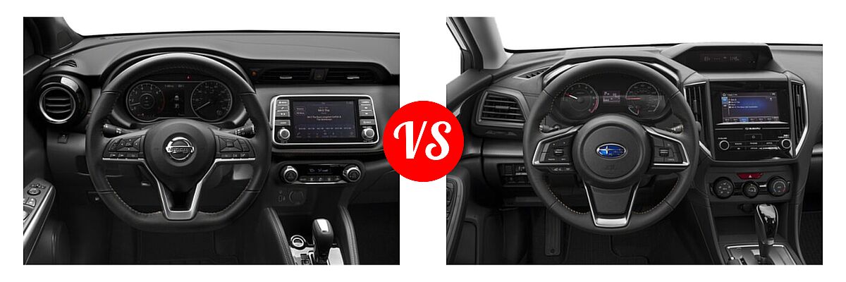 2020 Nissan Kicks SUV SR vs. 2020 Subaru Crosstrek SUV CVT / Limited / Manual / Premium - Dashboard Comparison