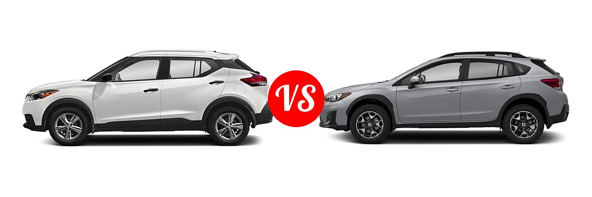 2020 Nissan Kicks SUV S / SV vs. 2020 Subaru Crosstrek SUV CVT / Limited / Manual / Premium - Side Comparison