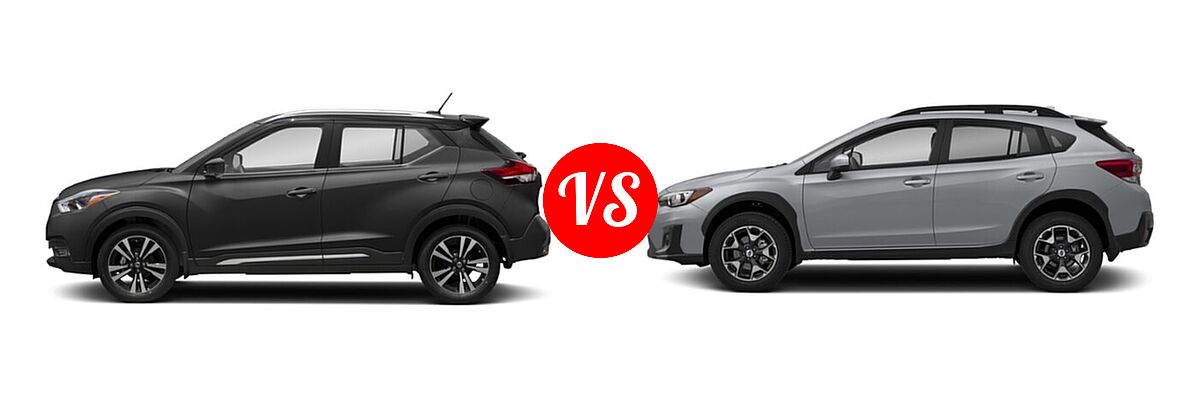 2020 Nissan Kicks SUV SR vs. 2020 Subaru Crosstrek SUV CVT / Limited / Manual / Premium - Side Comparison