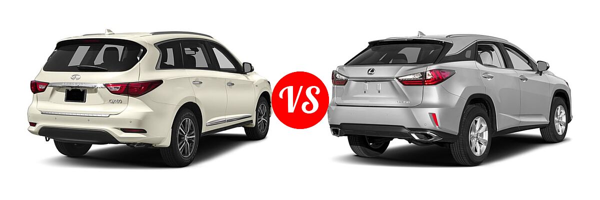 2017 Infiniti QX60 SUV AWD / FWD vs. 2017 Lexus RX 350 SUV RX 350 - Rear Right Comparison