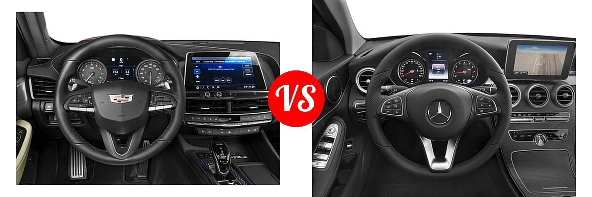 2020 Cadillac CT5 Sedan Luxury / Premium Luxury / Sport vs. 2018 Mercedes-Benz C-Class Sedan C 300 - Dashboard Comparison