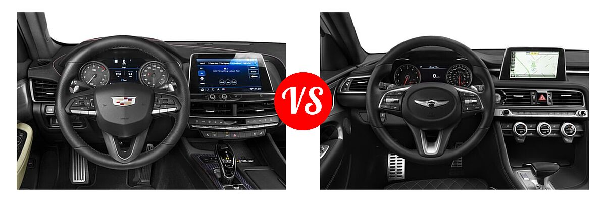 2020 Cadillac CT5 Sedan Luxury / Premium Luxury / Sport vs. 2020 Genesis G70 Sedan 2.0T / 2.0T Sport / 3.3T - Dashboard Comparison