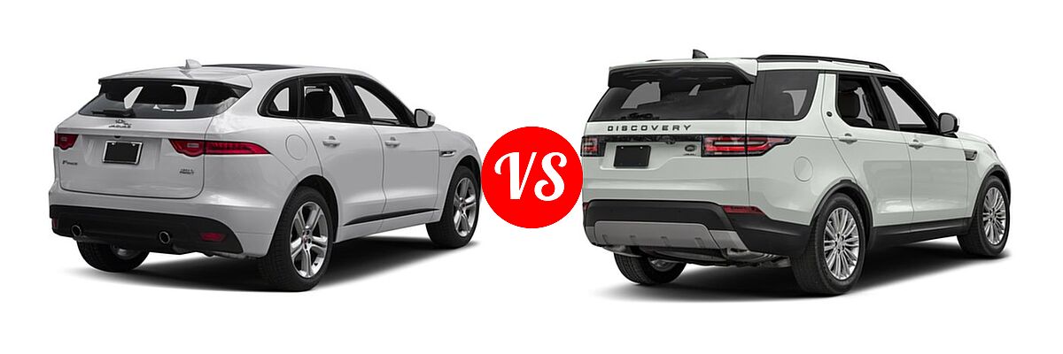 2017 Jaguar F-PACE SUV 35t R-Sport vs. 2017 Land Rover Discovery SUV Diesel HSE / HSE Luxury - Rear Right Comparison