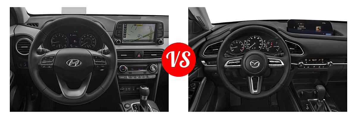 2020 Hyundai Kona SUV Limited / Ultimate vs. 2020 Mazda CX-30 SUV Premium Package - Dashboard Comparison