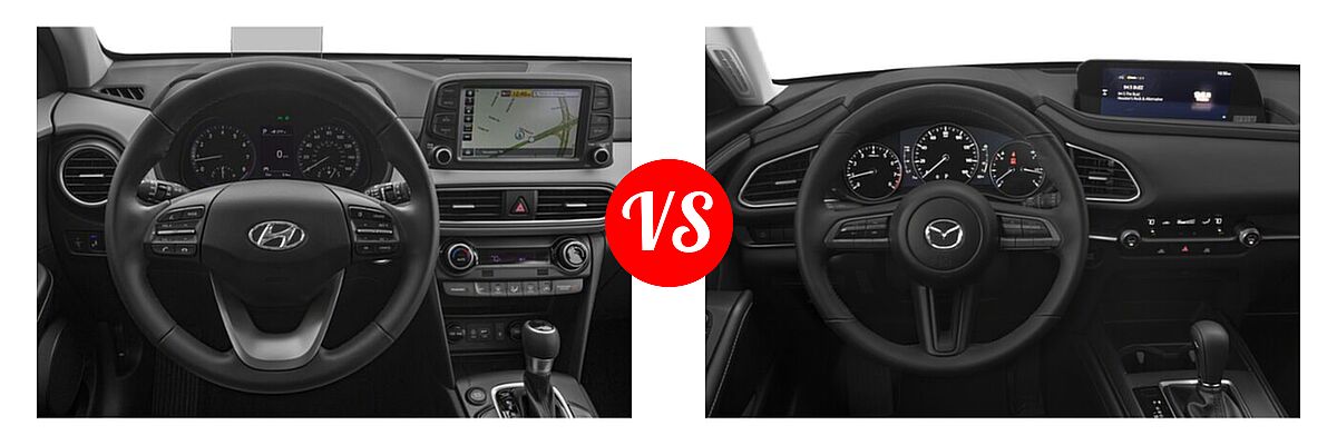 2020 Hyundai Kona SUV Limited / Ultimate vs. 2020 Mazda CX-30 SUV Select Package - Dashboard Comparison