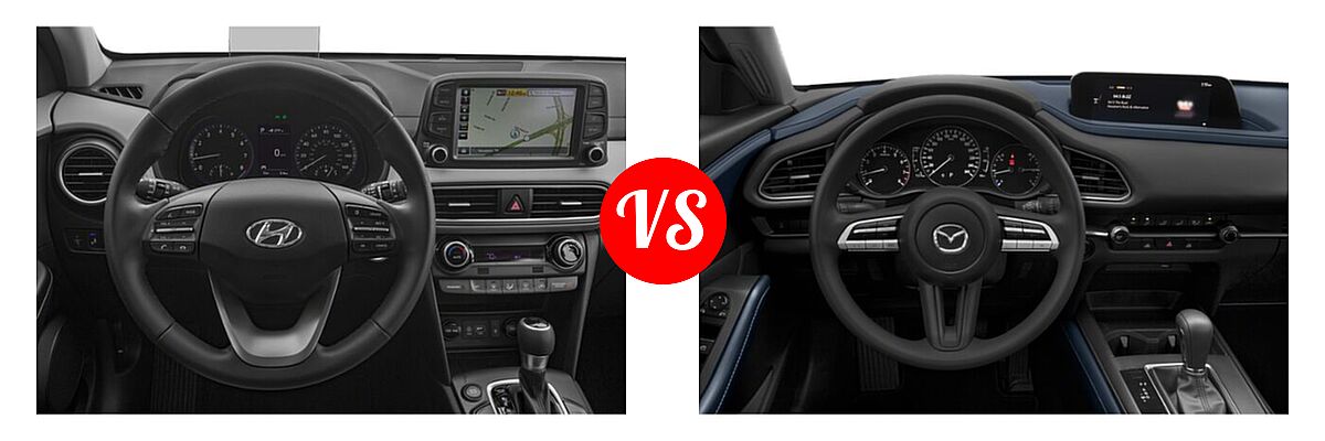 2020 Hyundai Kona SUV Limited / Ultimate vs. 2020 Mazda CX-30 SUV AWD - Dashboard Comparison