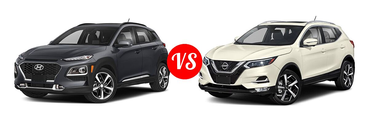 2020 Hyundai Kona SUV Limited / Ultimate vs. 2020 Nissan Rogue Sport SUV SL - Front Left Comparison