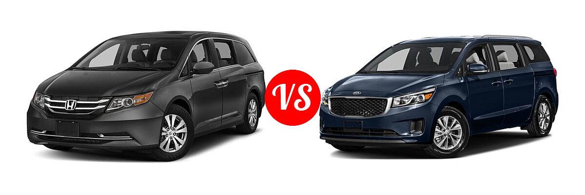 2017 Honda Odyssey Minivan EX-L vs. 2017 Kia Sedona Minivan L / LX - Front Left Comparison