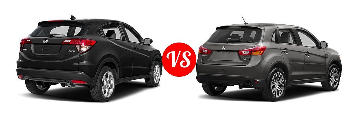 2017 Honda HR-V SUV EX vs. 2017 Mitsubishi Outlander Sport SUV ES 2.0 / LE 2.0 / SE 2.4 - Rear Right Comparison