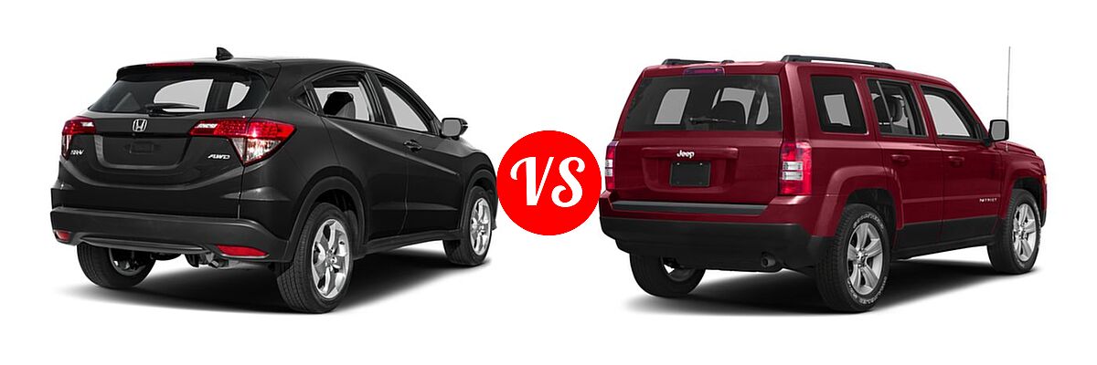 2017 Honda HR-V SUV EX vs. 2017 Jeep Patriot SUV 75th Anniversary Edition / Sport / Sport SE - Rear Right Comparison