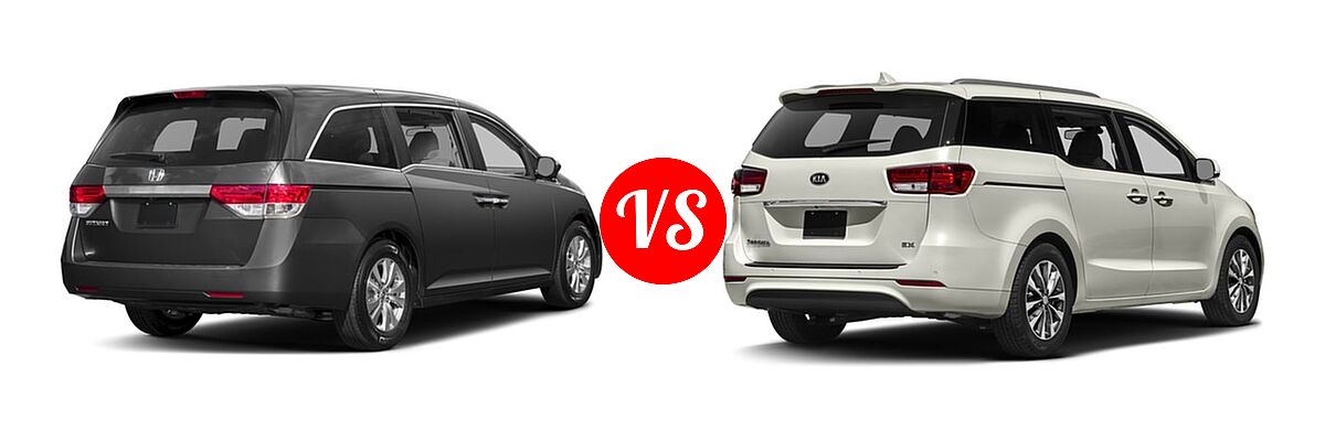 2017 Honda Odyssey Minivan EX vs. 2017 Kia Sedona Minivan EX / SX - Rear Right Comparison