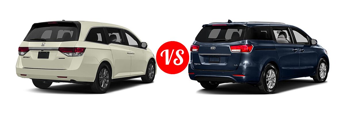 2017 Honda Odyssey Minivan SE vs. 2017 Kia Sedona Minivan L / LX - Rear Right Comparison