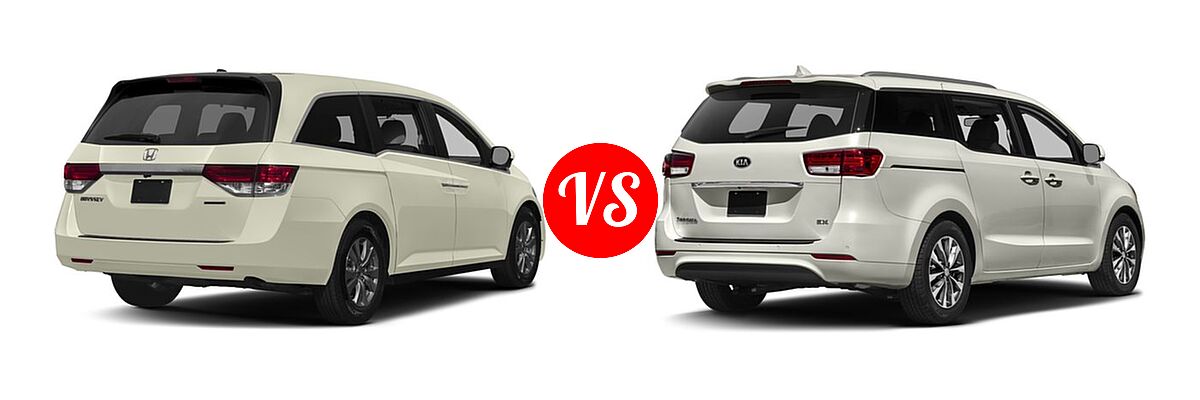 2017 Honda Odyssey Minivan SE vs. 2017 Kia Sedona Minivan EX / SX - Rear Right Comparison