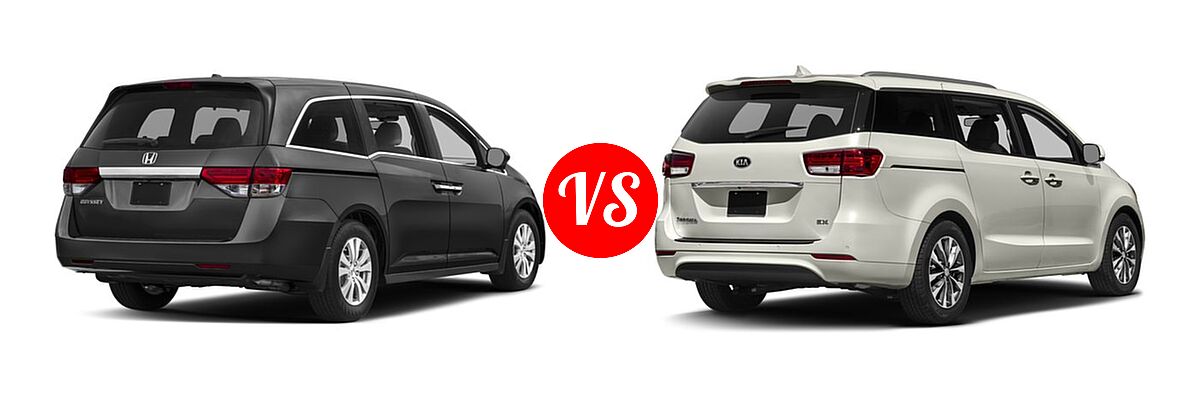 2017 Honda Odyssey Minivan EX-L vs. 2017 Kia Sedona Minivan EX / SX - Rear Right Comparison