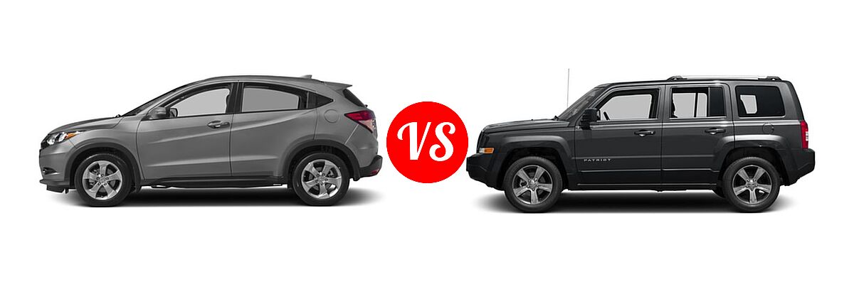 2017 Honda HR-V SUV EX-L Navi vs. 2017 Jeep Patriot SUV High Altitude / Latitude - Side Comparison