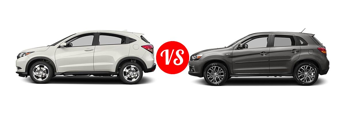 2017 Honda HR-V SUV LX vs. 2017 Mitsubishi Outlander Sport SUV ES 2.0 / LE 2.0 / SE 2.4 - Side Comparison