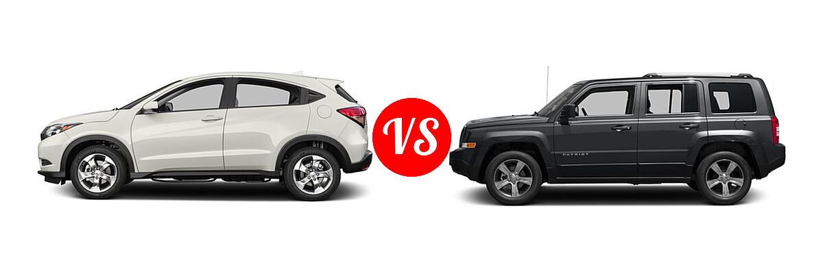 2017 Honda HR-V SUV LX vs. 2017 Jeep Patriot SUV High Altitude / Latitude - Side Comparison