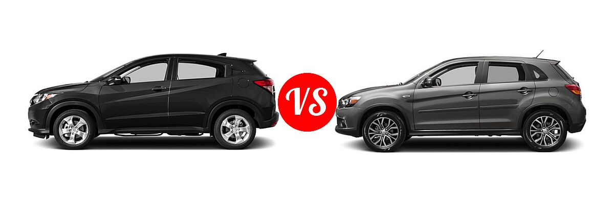 2017 Honda HR-V SUV EX vs. 2017 Mitsubishi Outlander Sport SUV ES 2.0 / LE 2.0 / SE 2.4 - Side Comparison