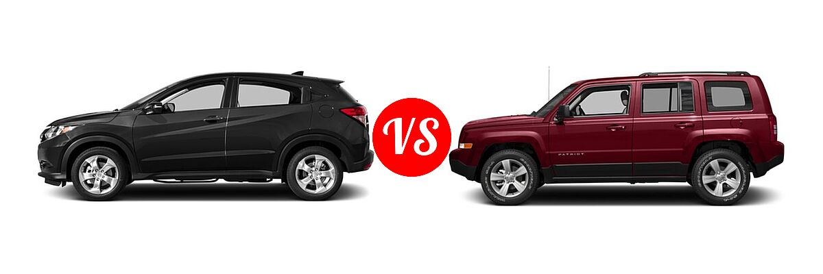2017 Honda HR-V SUV EX vs. 2017 Jeep Patriot SUV 75th Anniversary Edition / Sport / Sport SE - Side Comparison