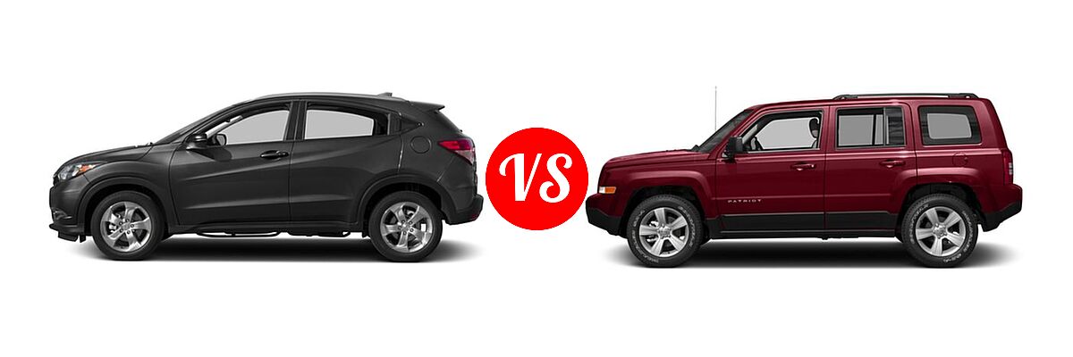 2017 Honda HR-V SUV EX-L Navi vs. 2017 Jeep Patriot SUV 75th Anniversary Edition / Sport / Sport SE - Side Comparison