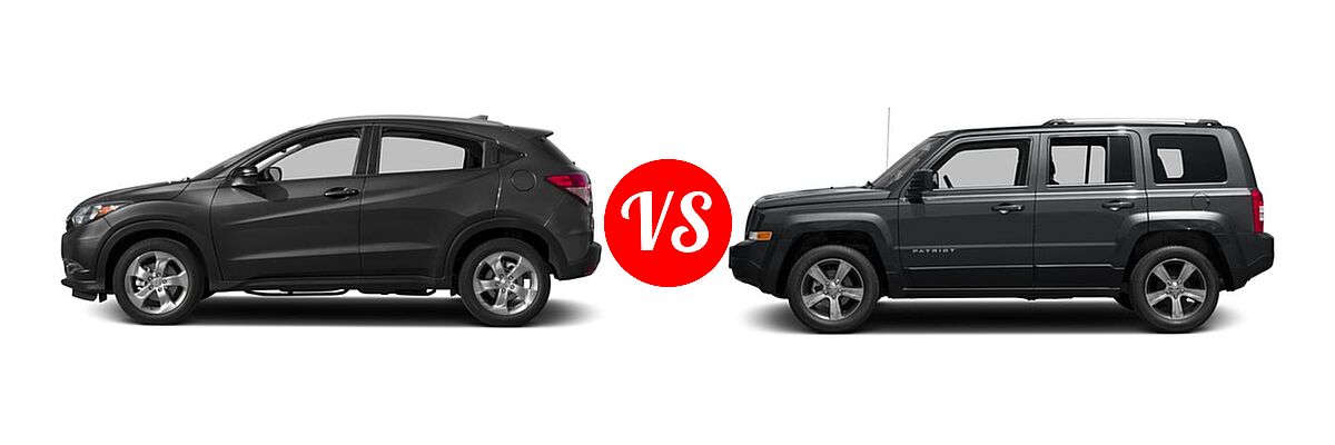 2017 Honda HR-V SUV EX-L Navi vs. 2017 Jeep Patriot SUV High Altitude / Latitude - Side Comparison