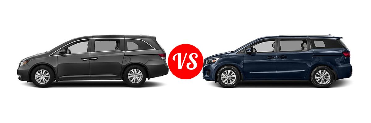 2017 Honda Odyssey Minivan EX-L vs. 2017 Kia Sedona Minivan L / LX - Side Comparison