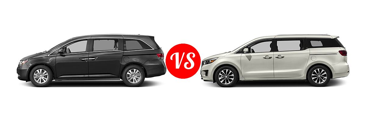 2017 Honda Odyssey Minivan EX-L vs. 2017 Kia Sedona Minivan EX / SX - Side Comparison