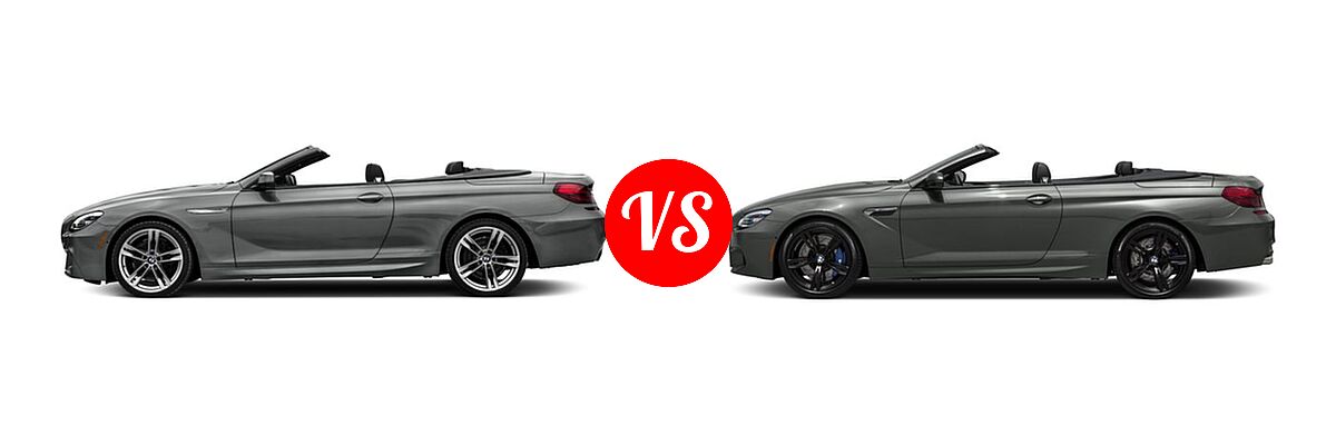 2018 BMW 6 Series Convertible 650i / 650i xDrive vs. 2018 BMW M6 Convertible Convertible - Side Comparison