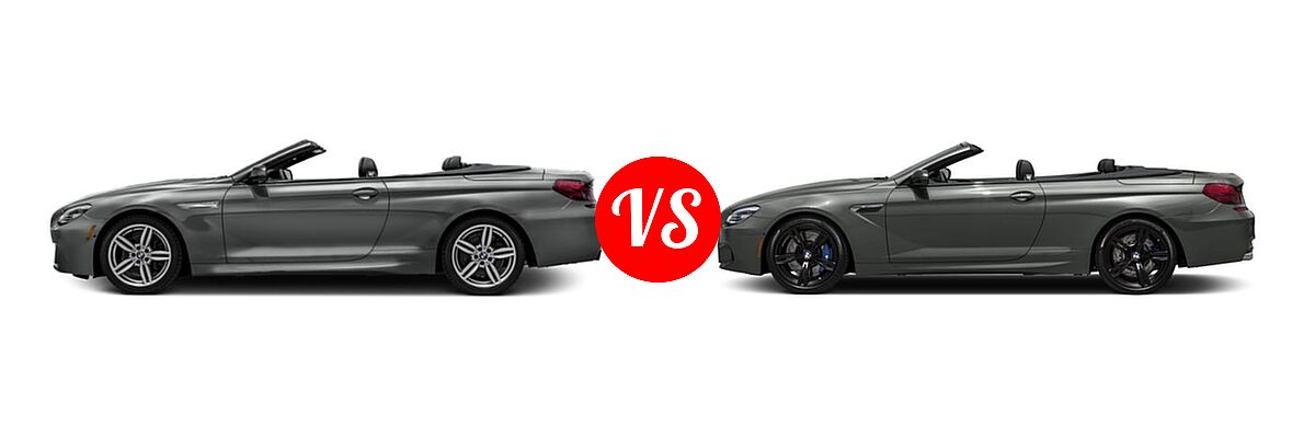 2018 BMW 6 Series Convertible 640i / 640i xDrive vs. 2018 BMW M6 Convertible Convertible - Side Comparison