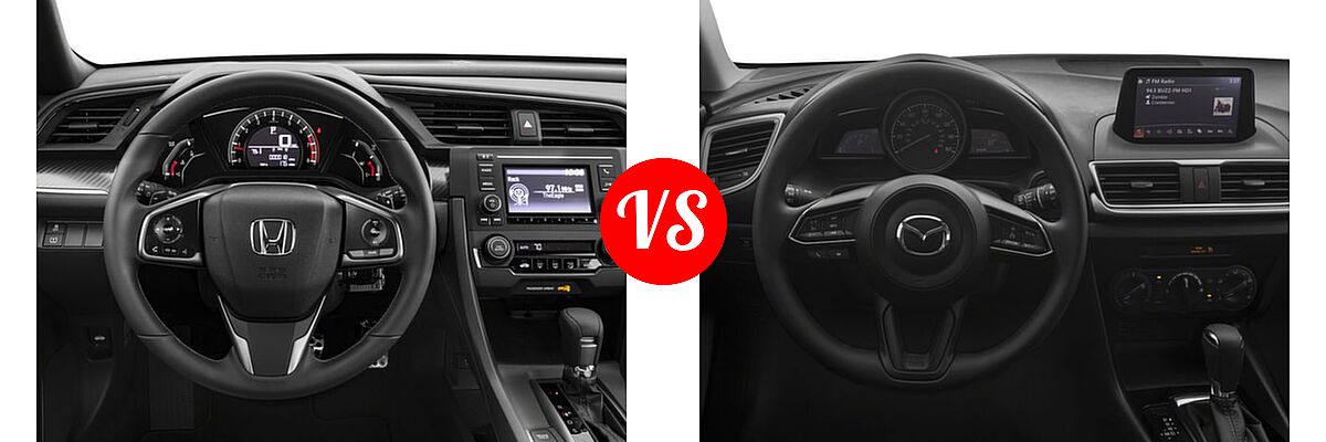 2018 Honda Civic Hatchback Sport vs. 2018 Mazda 3 Hatchback Sport - Dashboard Comparison