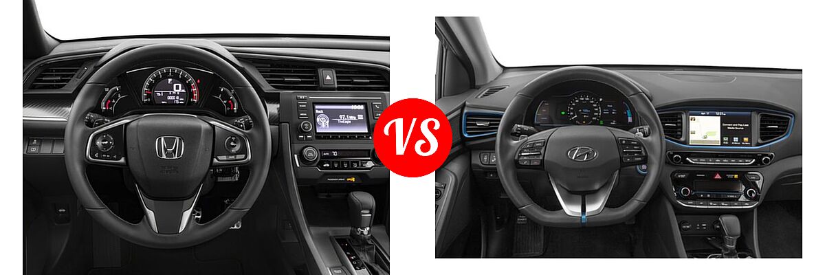 2018 Honda Civic Hatchback Sport vs. 2018 Hyundai Ioniq Plug-In Hybrid Hatchback Limited - Dashboard Comparison