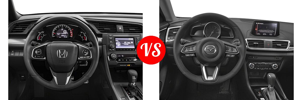 2018 Honda Civic Hatchback Sport vs. 2018 Mazda 3 Hatchback Grand Touring - Dashboard Comparison