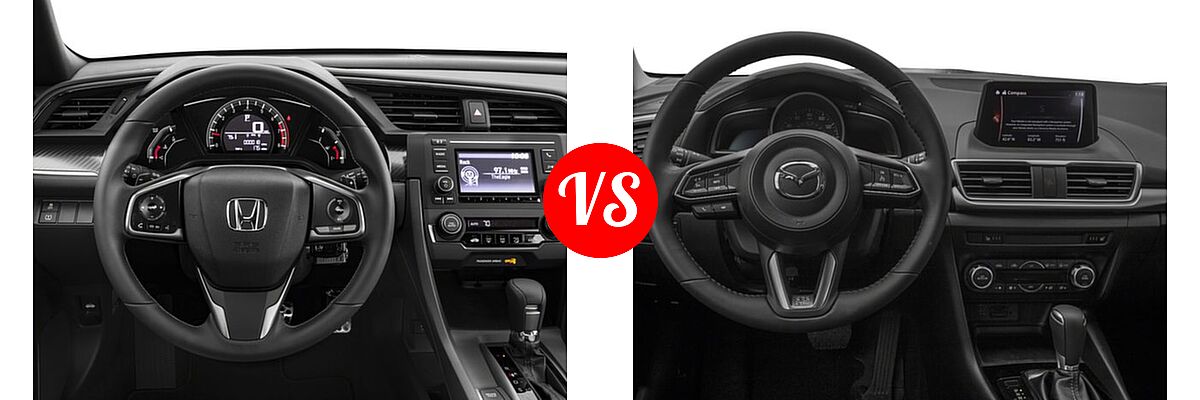 2018 Honda Civic Hatchback Sport vs. 2018 Mazda 3 Hatchback Touring - Dashboard Comparison