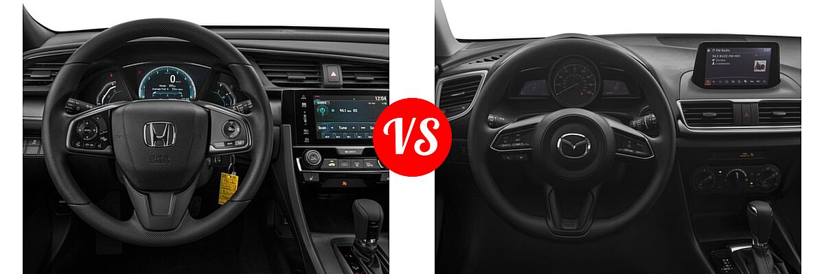 2018 Honda Civic Hatchback LX vs. 2018 Mazda 3 Hatchback Sport - Dashboard Comparison