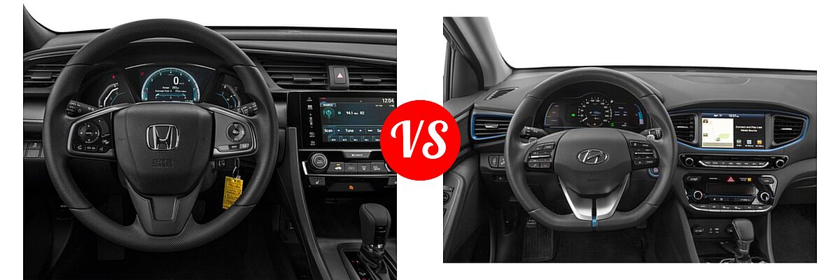 2018 Honda Civic Hatchback LX vs. 2018 Hyundai Ioniq Plug-In Hybrid Hatchback Limited - Dashboard Comparison