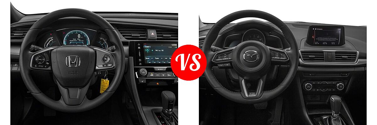 2018 Honda Civic Hatchback LX vs. 2018 Mazda 3 Hatchback Touring - Dashboard Comparison