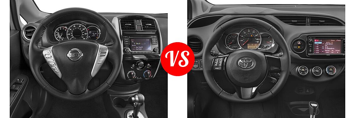 2016 Nissan Versa Note Hatchback S / S Plus / SV vs. 2016 Toyota Yaris Hatchback SE - Dashboard Comparison
