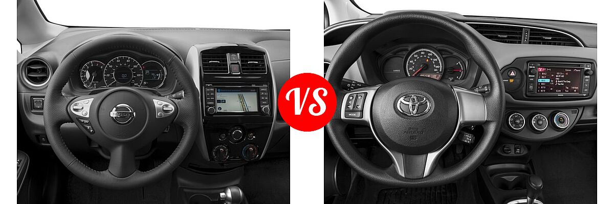 2016 Nissan Versa Note Hatchback SR vs. 2016 Toyota Yaris Hatchback L / LE - Dashboard Comparison