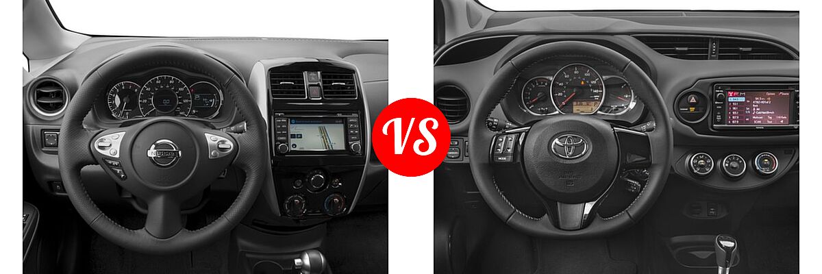2016 Nissan Versa Note Hatchback SR vs. 2016 Toyota Yaris Hatchback SE - Dashboard Comparison