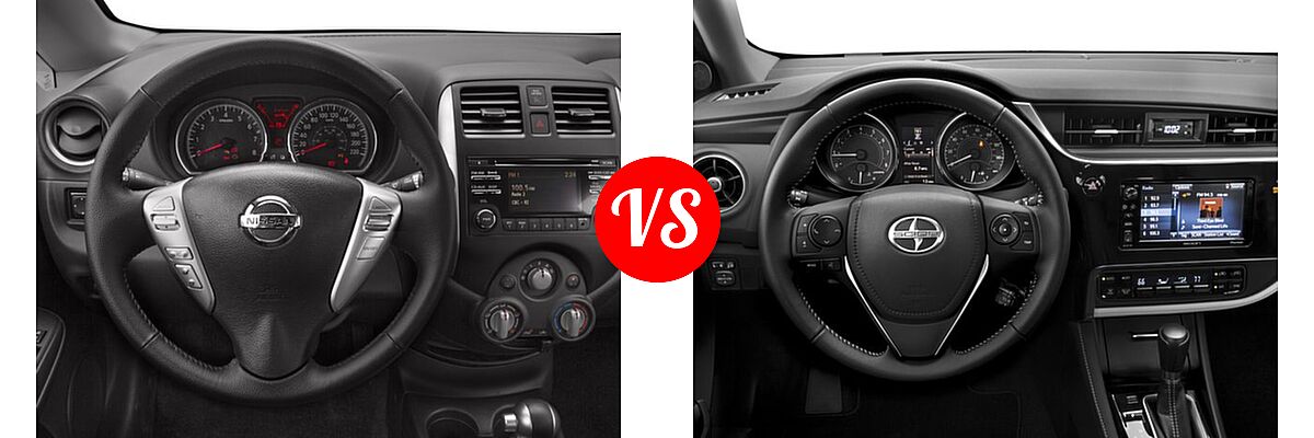 2016 Nissan Versa Note Hatchback SL vs. 2016 Scion iM Hatchback 5dr HB CVT (GS) / 5dr HB CVT (Natl) / 5dr HB CVT (SE) / 5dr HB Man (GS) / 5dr HB Man (Natl) / 5dr HB Man (SE) - Dashboard Comparison