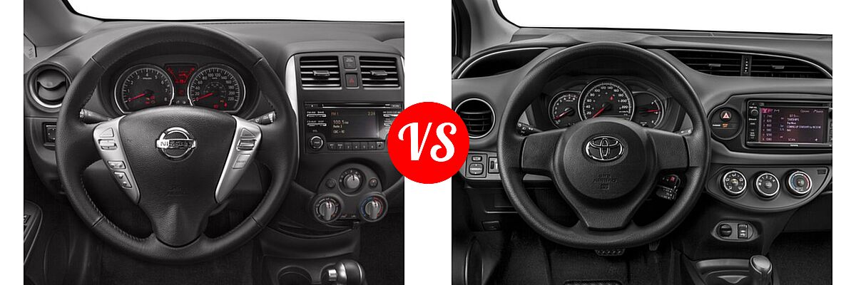 2016 Nissan Versa Note Hatchback SL vs. 2016 Toyota Yaris Hatchback L / LE - Dashboard Comparison