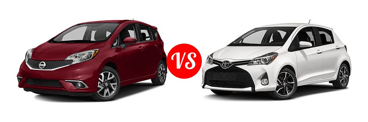 2016 Nissan Versa Note Hatchback SR vs. 2016 Toyota Yaris Hatchback SE - Front Left Comparison