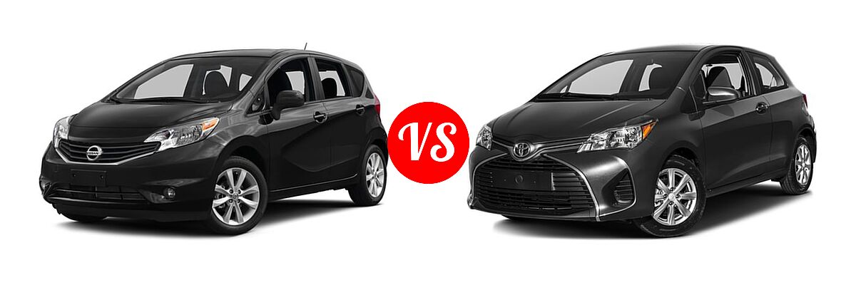 2016 Nissan Versa Note Hatchback SL vs. 2016 Toyota Yaris Hatchback L / LE - Front Left Comparison
